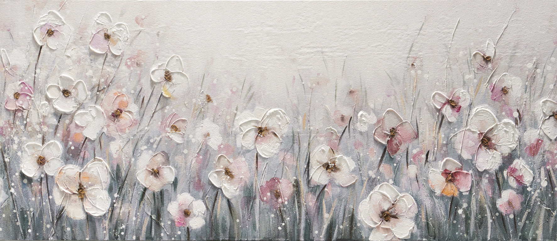 Vaaleanpunainen kukkaketo 150 x 65 cm