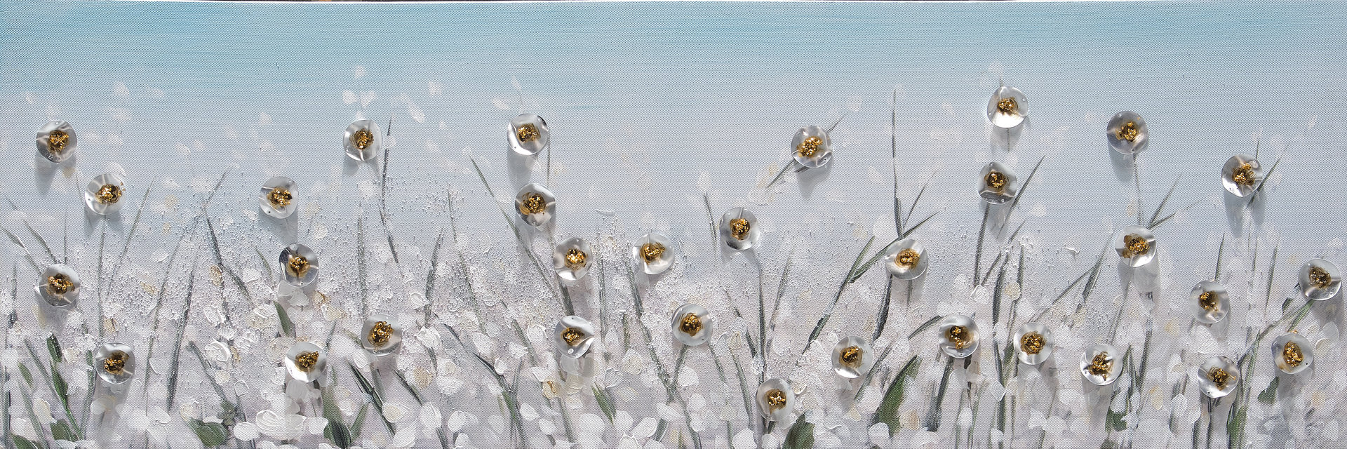Valkoinen kukkaketo 90 x 30 cm